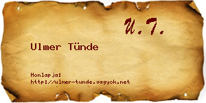 Ulmer Tünde névjegykártya